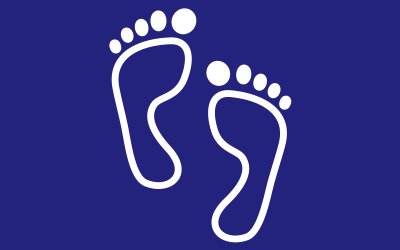 Icon für den Qualitätsbereich Verantwortung zeigt zwei Füße